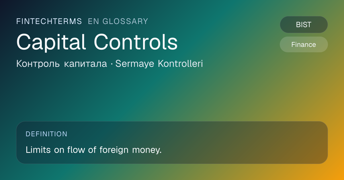 Capital Controls: meaning | FinTechTerms