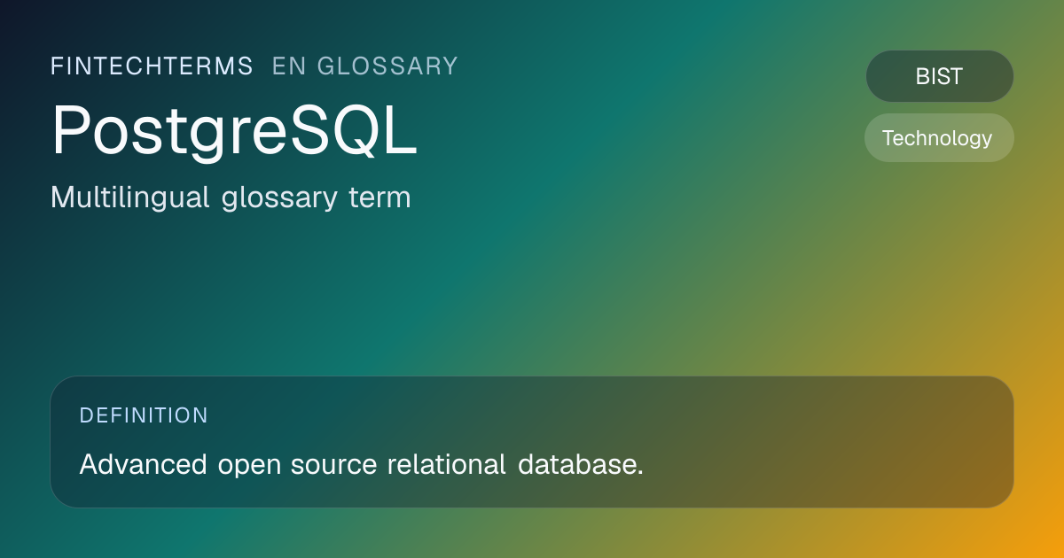 PostgreSQL meaning in fintech and finance | FinTechTerms