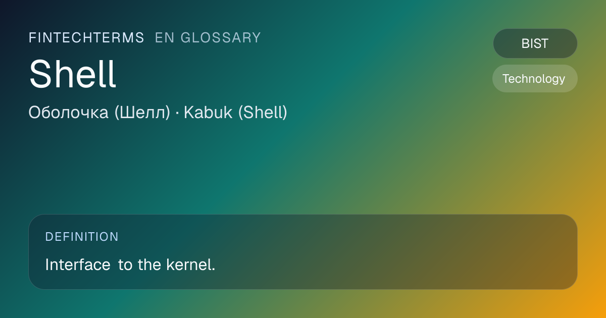 Shell meaning in fintech and finance | FinTechTerms